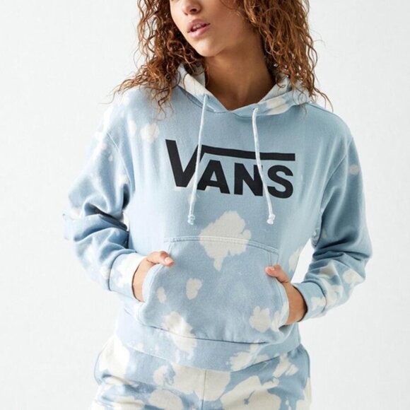 Vans Tops - Vans Oxide Cloud Tie-Dye Crop Pullover Hoodie Sweatshirt Size S
